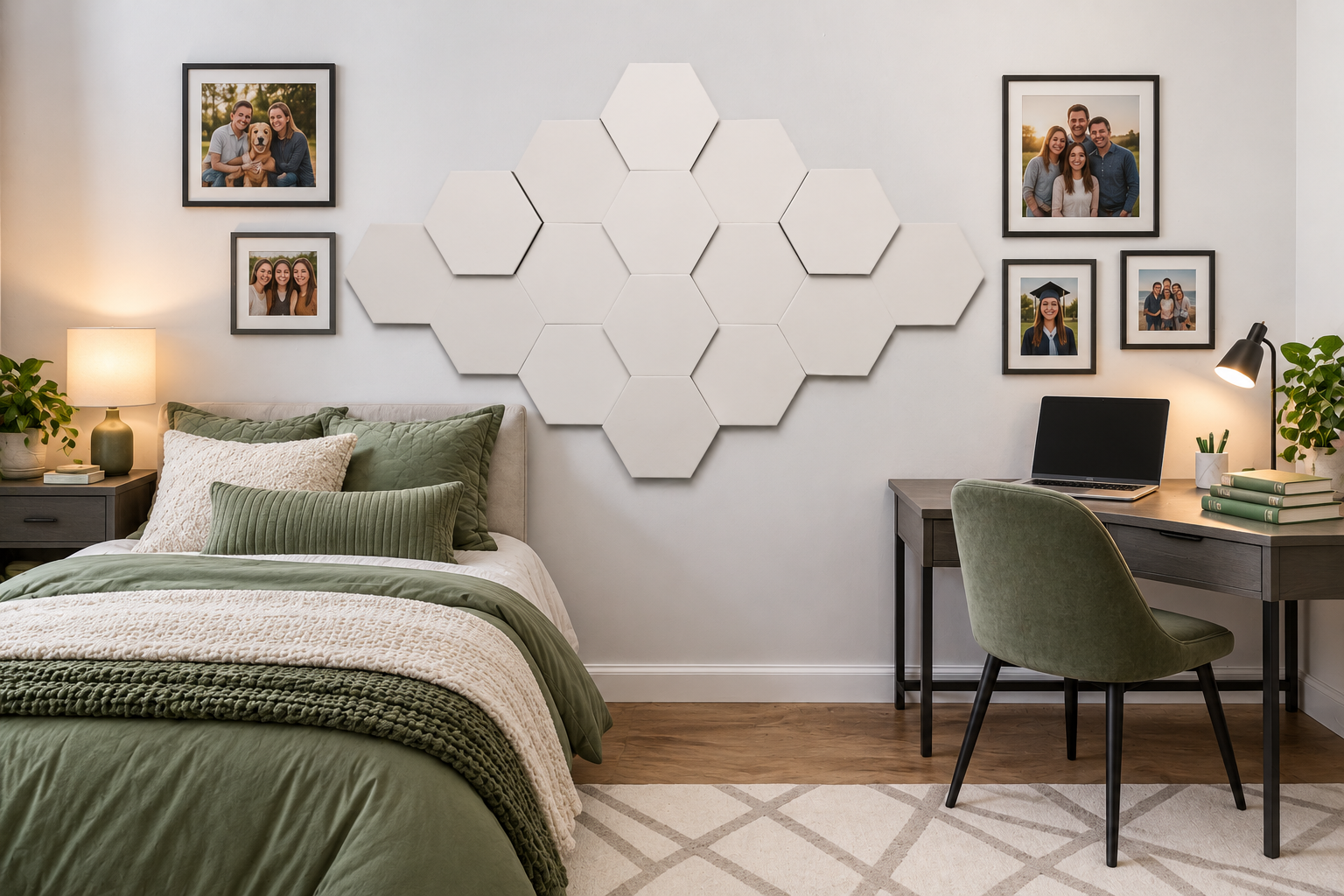 Image of Dorm room with White Synergy 10" panels on wall
