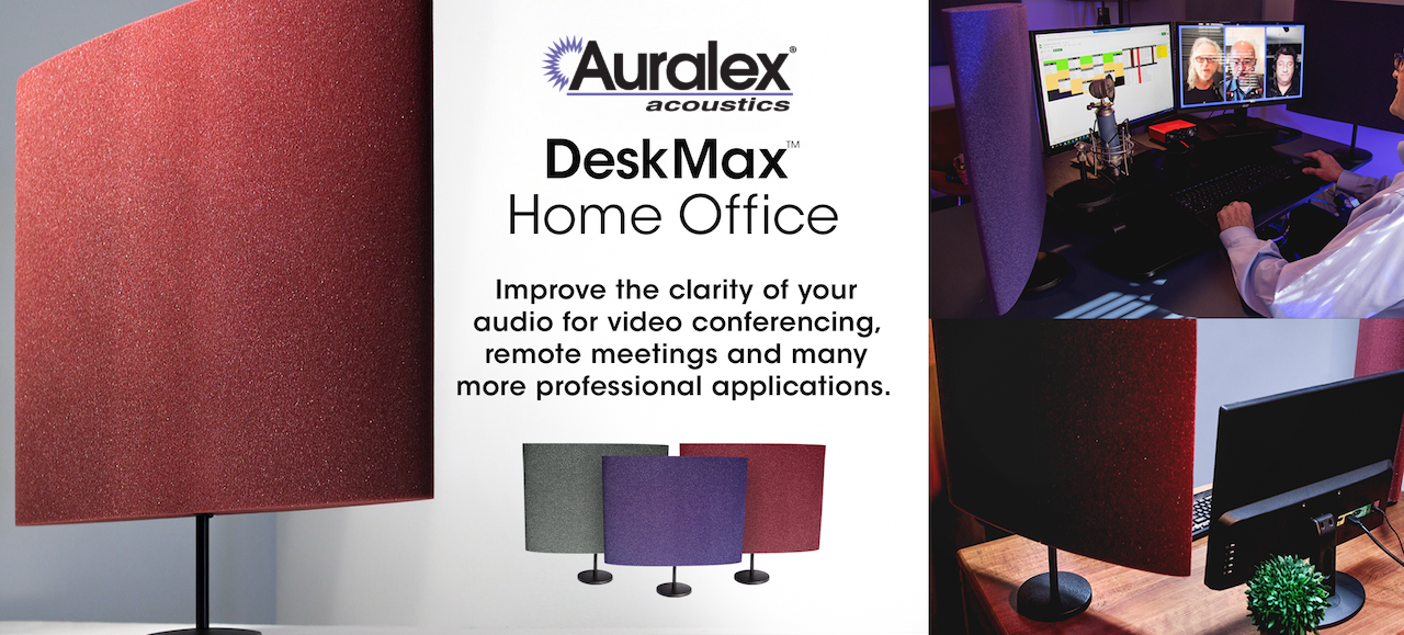 Images of DeskMAX Home Office panels set up for video conference call