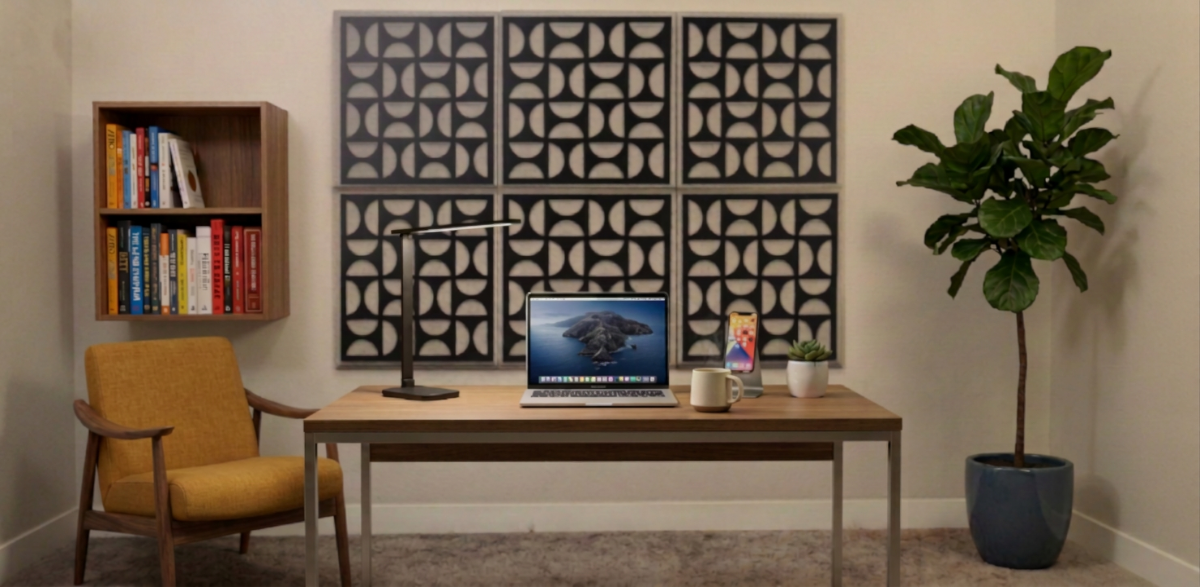 Image of Home Office with Wood Fusion22 Panels on wall