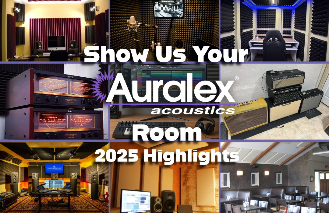 Collage of Auralex Room Installations